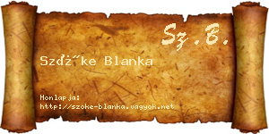 Szőke Blanka névjegykártya